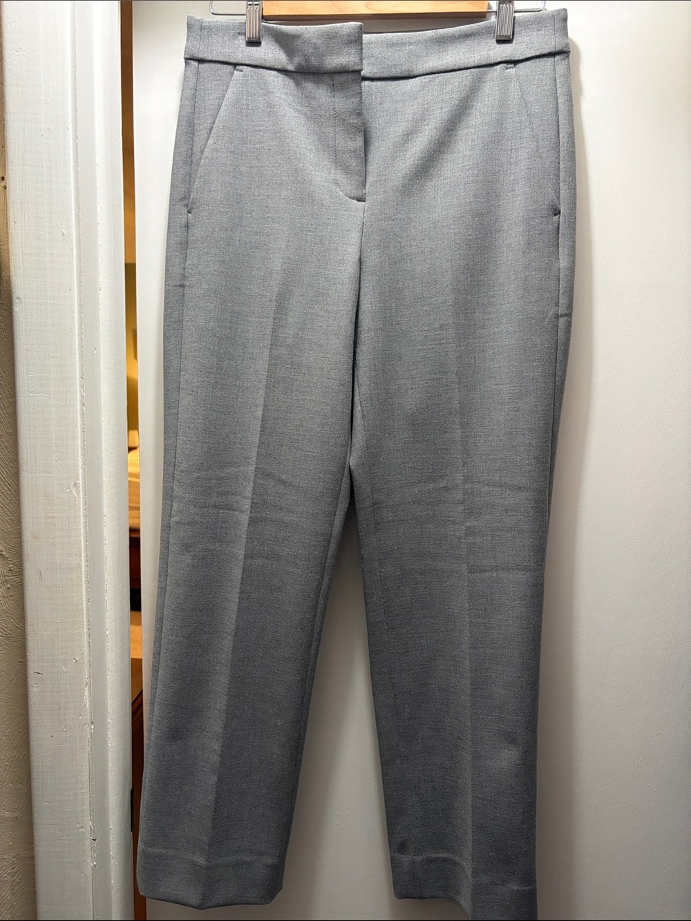 J. Crew Kate Light Gray Tailored Straight-Leg Trousers - Picture 2 of 6